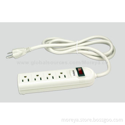 Power Strip, America Standard with 5-socket Outlet/1.8m Extension Cord/Surge and Overload Protection